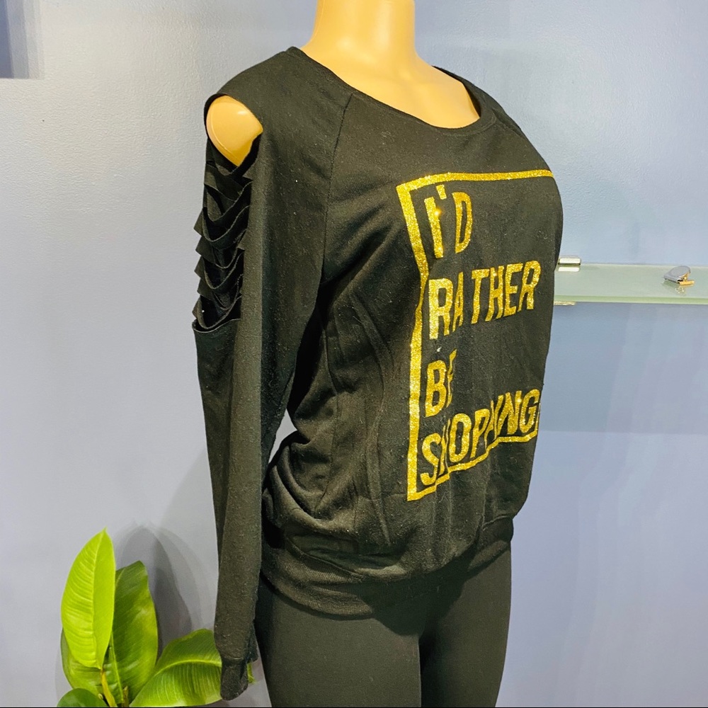 Material Girl I'd Rather Be Shopping Sweatshirt - Picture 4 of 7